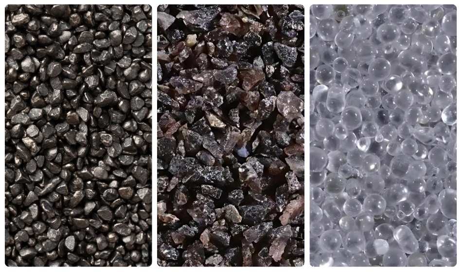 Výběr různých nekovových brusiv