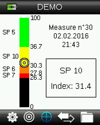 Obrazovka zařízení WA Clean Demo